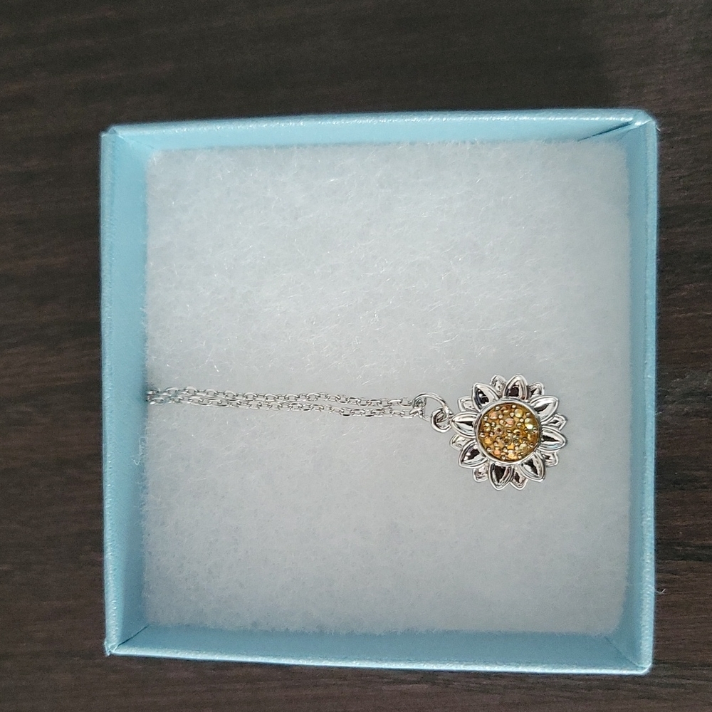 Touchstone Crystal by Swarovski Sunflower Necklace